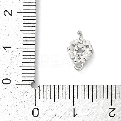 Brass Micro Pave Clear Cubic Zirconia Connector Charms KK-Z094-08P-01-1