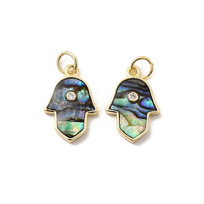 Brass Micro Pave Cubic Zirconia Pendants KK-K384-18G-1