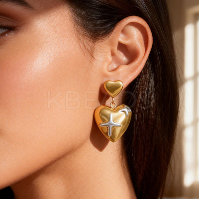 Valentine's Day 304 Stainless Steel Stud Earring for Women EJEW-K330-03GP-1
