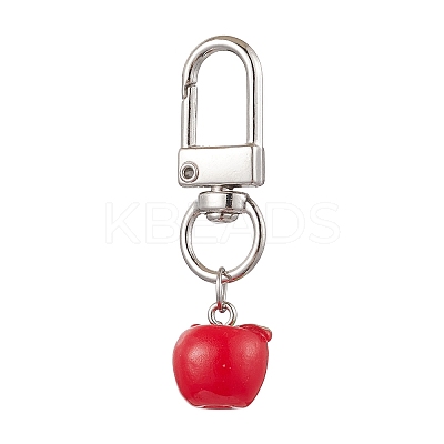 4Pcs 2 Styles Apple Resin Pendant Decorations HJEW-JM02573-1