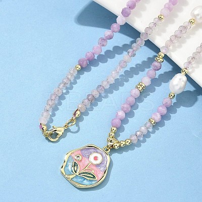 Natural Lavender Amethyst Pendant Necklaces for Women NJEW-G165-01C-G-1