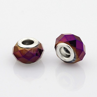 Faceted Glass European Beads GPDL-J026-FP01-1