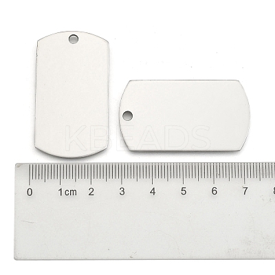 Tarnish Resistant 201 Stainless Steel Rectangle Mirror Polished Finish Stamping Blank Tag Pendants LS-STAS-S031-03-1