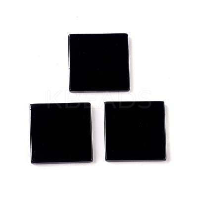Natural Dyed & Heated Black Agate Cabochons G-O176-03D-1