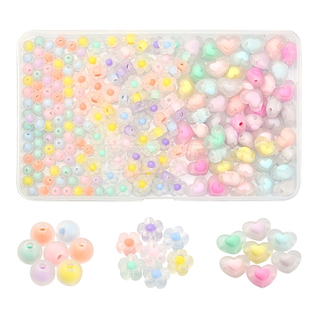 240Pcs 3 Style Transparent Acrylic Beads FACR-YW0001-04-1
