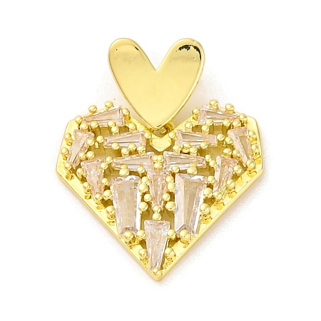 Brass Pendants with Cubic Zirconia KK-D536-06G-1