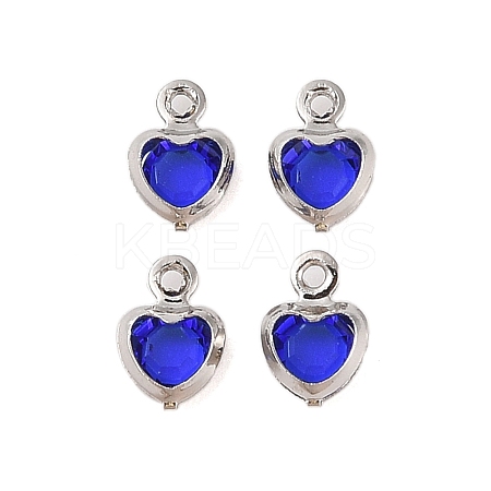 Heart Rack Plating Brass Glass Pendants KK-S385-01P-05-1