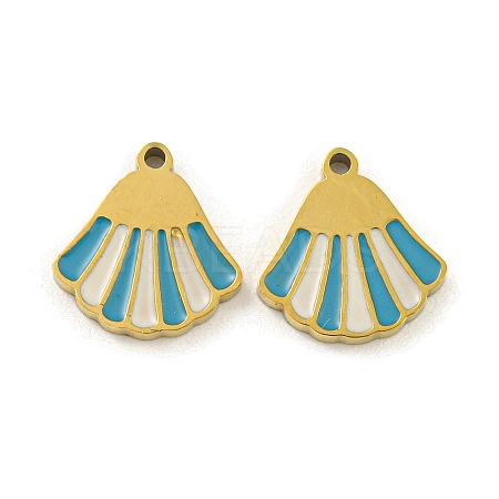 316 Surgical Stainless Steel Enamel Charms STAS-M073-21A-02G-1