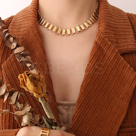 201 Stainless Steel Oval Link Chain Necklaces FS-WG7F0BE-03-1