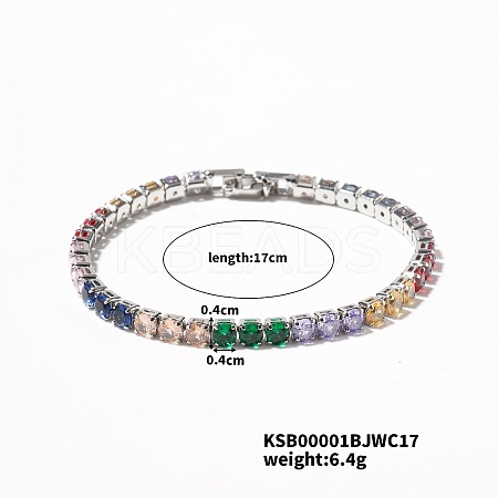 Brass Rhinestone Cup Chains Bracelet for Elegant Women with Subtle Luxury Feel SE6435-8-1