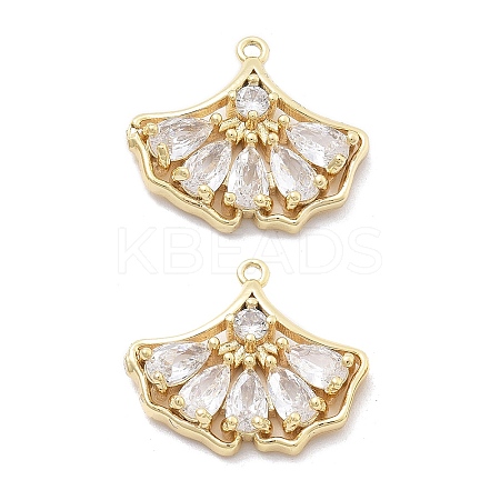 Brass Micro Pave Cubic Zirconia Pendants KK-B134-44G-1