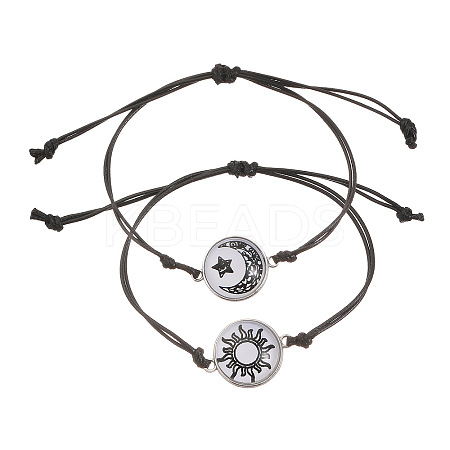 Sun and Stars Moon Alloy Link Bracelets Set WH-WGFF603-02-1