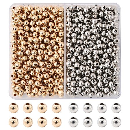 800Pcs 2 Colors CCB Plastic Round Beads FIND-YW0007-20-1