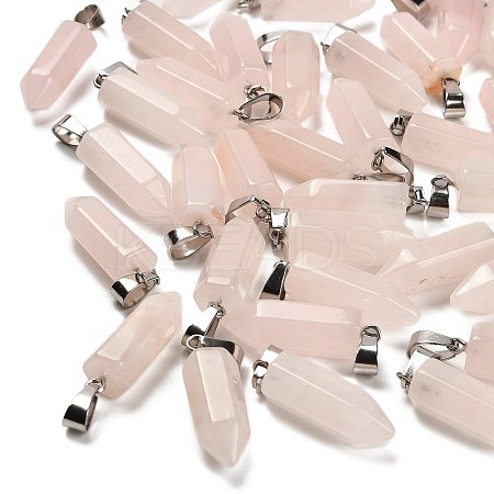 Natural Rose Quartz Pendants G-Z067-07P-09-1