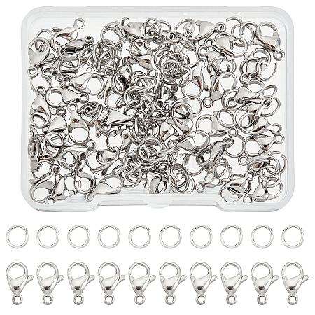 50Pcs 316 Surgical Stainless Steel Lobster Claw Clasps STAS-DC0002-27-1