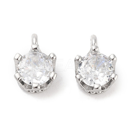 Brass Micro Pave Cubic Zirconia Charms KK-C051-39P-02-1