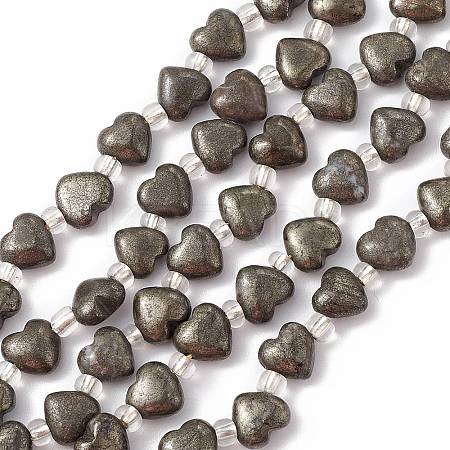 Natural Pyrite Beads Strands G-E590-02-1