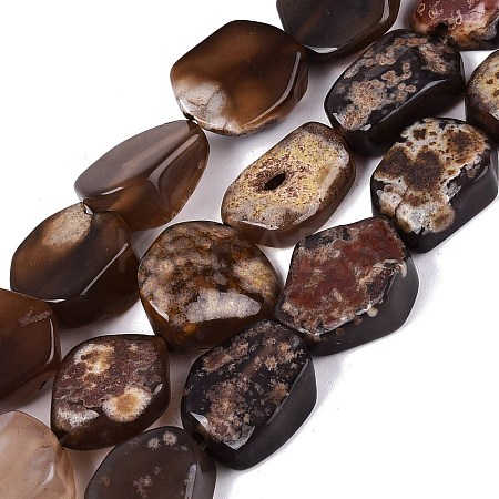 Dyed Natural Agate Beads Strands G-Q606-23E-01-1