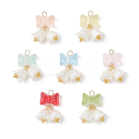 Transparent Spray Painted Glass Pendants PALLOY-JF04500-1