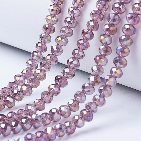 Electroplate Glass Beads Strands EGLA-A034-T4mm-B10-1