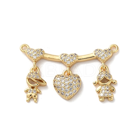 Brass Pave Cubic Zirconia Pendants KK-M287-05G-C-1