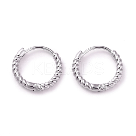 Non-Tarnish 304 Stainless Steel Twist Rope Shape Hoop Earrings for Women EJEW-I278-01B-P-1