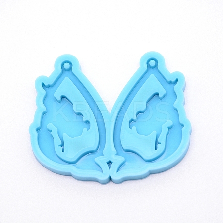 Teardrop with Lady Silicone Pendant Molds DIY-WH0175-53-1