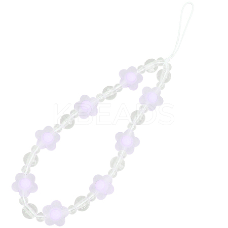 Plastic Beaded Mobile Phone Lanyard Wrist Strap AJEW-WH20010-63B-1