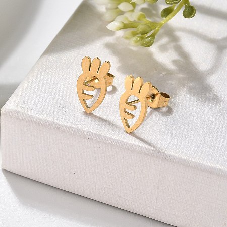 304 Stainless Steel Stud Earrings EJEW-I317-01G-1