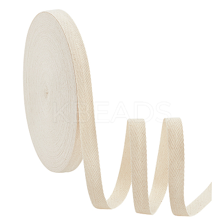 Flat Polycotton Twill Tape Ribbon OCOR-WH0066-92C-01-1