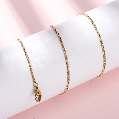 1.5MM 304 Stainless Steel Curb Chain Necklaces NJEW-T016-28G-1