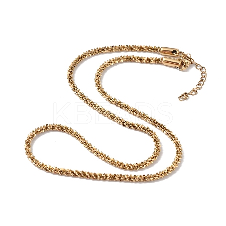Ion Plating(IP) 304 Stainless Steel Bone Rope Chain Necklace for Women NJEW-I121-01C-G-1