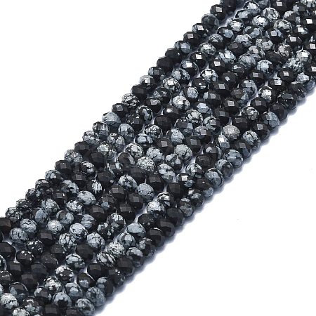 Natural Snowflake Obsidian Beads Strands G-F715-089-1