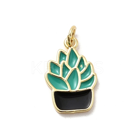 Brass Enamel Pendants KK-P338-39G-03-1