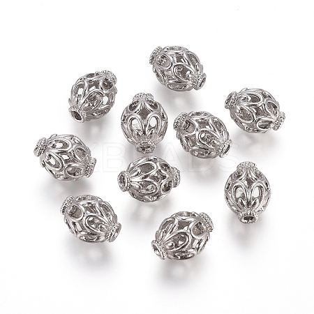 Hollow Alloy Beads PALLOY-L222-048P-1