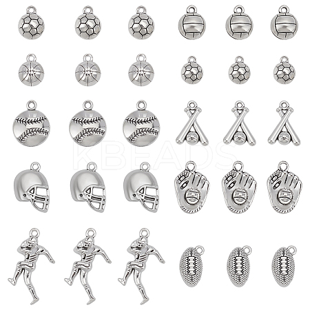 30Pcs 10 Styles Tibetan Style Alloy Pendants FIND-LP0001-60-1
