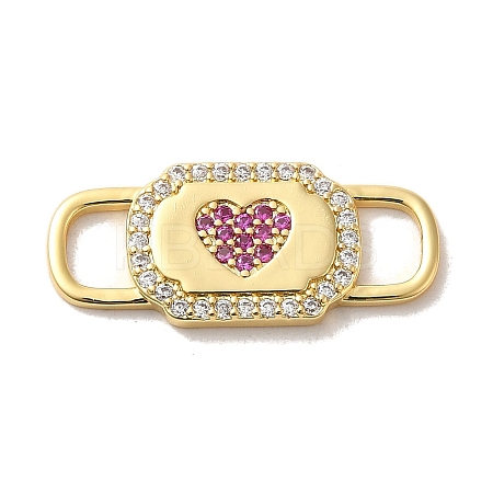 Brass Cubic Zirconia Connector Charms LS-KK-M278-01A-G-1