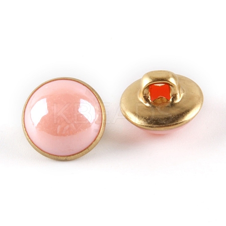1-Hole Brass Resin Button BUTT-WH0015-35C-1