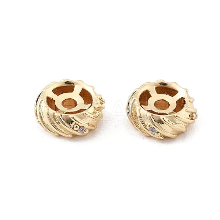 Brass Micro Pave Clear Cubic Zirconia Spacer Beads LS-KK-K371-31G-1