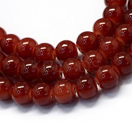Baking Paint Imitation Jade Glass Round Bead Strands DGLA-Q021-10mm-11-1