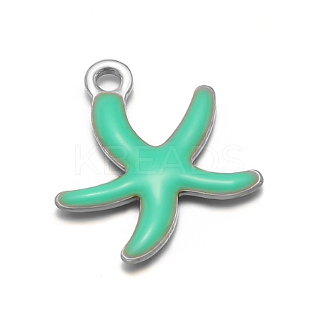 304 Stainless Steel Enamel Charms STAS-D361-04P-06-1