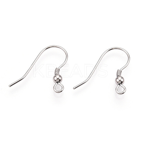 Anti-Tarnish Rhodium Plated 925 Sterling Silver French Hooks with Coil and Ball STER-T007-121P-1