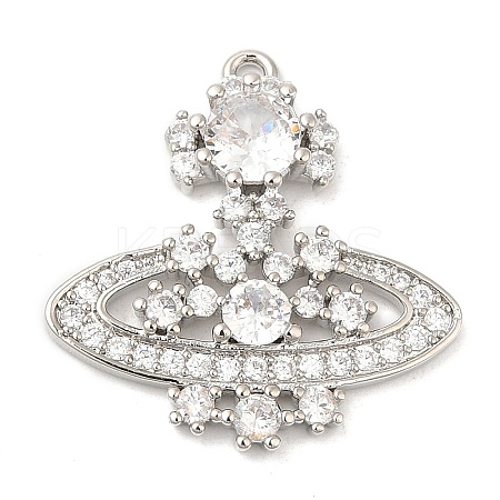 Rack Plating Brass Pave Cubic Zirconia Pendants KK-R150-05P-1