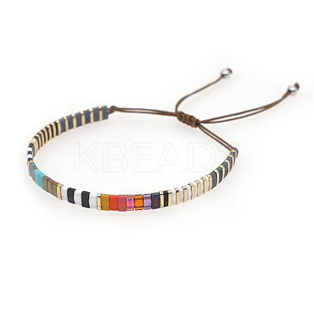 Bohemian Style Minimalist Tila Beaded Adjustable Braided Bracelets for Women RX8428-1