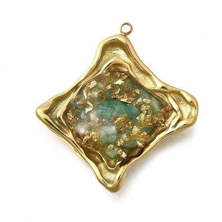 304 Stainless Steel Enamel Pendants STAS-H201-03G-01-1