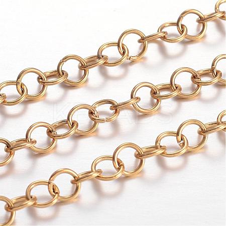 Ion Plating(IP) 304 Stainless Steel Rolo Chains CHS-P001-19G-0.8MM-1