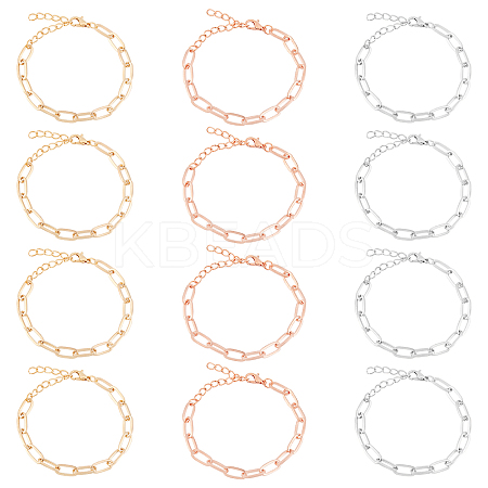 Alloy Paperclip Chain Bracelets BJEW-NB0001-02-RS-1