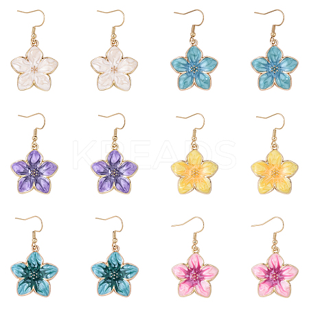 6 Pairs 304 Stainless Steel Dangle Earrings EJEW-YW00014-1