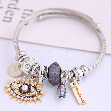 Adjustable 304 Stainless Steel European Bangles FS-WG38FEB-04-1