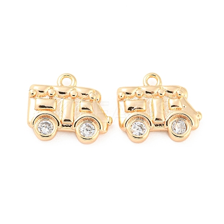 Brass Micro Pave Cubic Zirconia Pendants KK-E090-17G-1